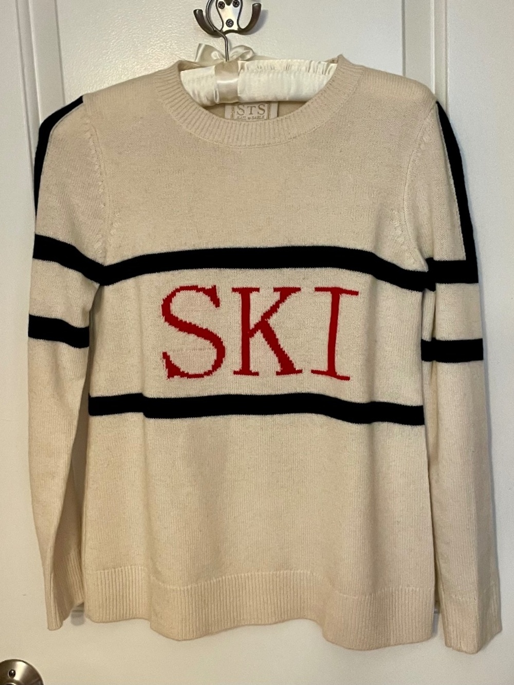 Sail to Sable Ivory Striped Ski Sweater size XS